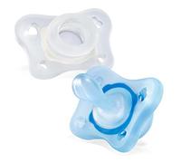 Chicco Physio - Ciuccio Mini Soft "All Silicone", 2 pezzi, blu e neutro, 0-2 m