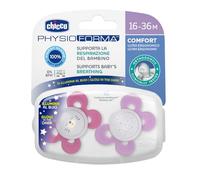 Succhietto Chicco Physio Comfort Night Silicone 2pz Beige Lilla 16-36m
