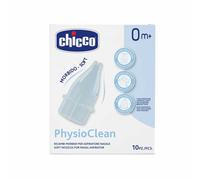 Chicco PhysioClean - Ricambi morbidi per aspiratore nasale per l'igiene dei neonati, 10 pezzi