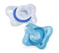 Chicco PhysioForma Ciuccio in Silicone 2-6 mesi, 2 Pezzi, Set Gommottini 2-6 Mesi, Blu