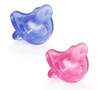 Chicco PhysioForma Ciuccio in Silicone 6 - 16 Mesi, 2 Pezzi, Set di Gommotti Morbidi e Delicati, Supportano la Respirazione Fisiologica e Favoriscono il Corretto Sviluppo della Bocca Rosa/Viola