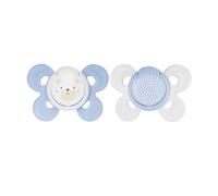 Chicco PhysioForma Comfort 0-6m - Succhietto in silicone blu per lo sviluppo della bocca, 2 pezzi