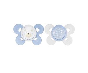 Chicco PhysioForma Comfort 0-6m - Succhietto in silicone blu per lo sviluppo della bocca, 2 pezzi