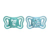 CHICCO PhysioForma Light Ciuccio Neonato 16-36 Mesi Succhietto con Tettarella in Silicone Set 2 Gommottini Forma Ergonomica colore Azzurro