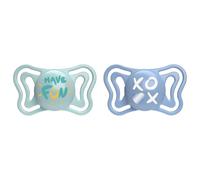 CHICCO PhysioForma Light Ciuccio Neonato 6-16 Mesi Succhietto con Tettarella in Silicone Set 2 Gommottini Forma Ergonomica colore Azzurro