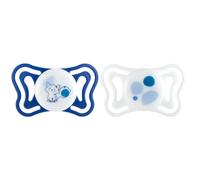 Chicco PhysioForma Light, Succhietto in Silicone 16-36 Mesi, Ciuccio Bimbo con Tettarella in Silicone, Leggero, Forma Ergonomica, Supporta il Corretto Sviluppo della Bocca, Azzurro, 2 pezzi