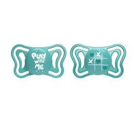 CHICCO PhysioForma Light Ciuccio Neonato 16-36 Mesi Succhietto con Tettarella in Silicone Set 2 Gommottini Forma Ergonomica colore Azzurro
