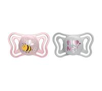 CHICCO PhysioForma Light Ciuccio Neonato 2-6 Mesi Succhietto con Tettarella in Silicone Set 2 Gommottini Forma Ergonomica colore Rosa
