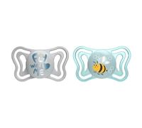 CHICCO PhysioForma Light Ciuccio Neonato 2-6 Mesi Succhietto con Tettarella in Silicone Set 2 Gommottini Forma Ergonomica colore Azzurro