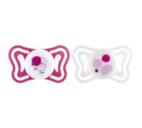Chicco PhysioForma Light, Succhietto in Silicone 6-16 Mesi, Ciuccio Bimba con Tettarella in Silicone, Leggero e Traspirante, Forma Ergonomica, Supporta il Corretto Sviluppo della Bocca, Rosa, 2 pezzi