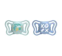 CHICCO PhysioForma Light Ciuccio Neonato 6-16 Mesi Succhietto con Tettarella in Silicone Set 2 Gommottini Forma Ergonomica colore Azzurro