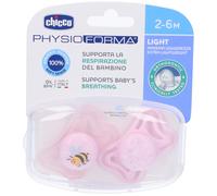 Chicco CHICCO SUCCHIETTO LIGHT ROSA SILICONE 2-6M 2 PEZZI