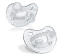 Chicco PhysioForma Luxe - 2 ciucci in silicone per neonati, 0-6 mesi, testurizzato alla moda, senza BPA e lattice, custodia sterilizzata riutilizzabile, cristallo