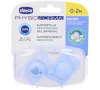 Chicco Succhietto Micro Azzurro Silicone 0-2 Mesi 2 Pezzi