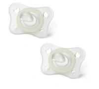 Chicco Physioforma - Mini ciuccio in silicone, 2 - 6 mesi, 2 pezzi, set di ciucci per neonati, aiuta la respirazione fisiologica e favorisce lo sviluppo della bocca, luminoso, 60 g