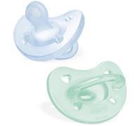 Chicco PhysioForma - Succhietto Gommotto 2-6M Soft Silicone Azzurro Verde, 2pz