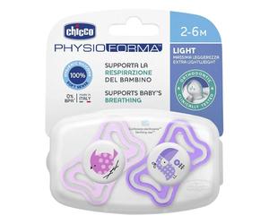 Chicco Physoforma Light Succhietto Silicone Rosa 2 Pezzi 2-6 Mesi