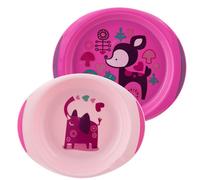 Chicco piatto fondo e piano 12 mesi+ rosa/verde