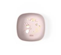 Chicco Piatto Pappa per Bebè e Bambini, Ciotola per svezzamento, con pratico coperchio in silicone per la conservazione del cibo, impilabile salvaspazio, 6+ mesi, 0% BPA, Rosa