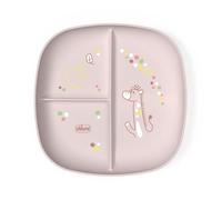 Chicco Piatto Pappa per Bebè e Bambini, Piatto Pappa con Scomparti con 3 Aree per Scoprire Nuovi Sapori, Lavabile in Lavastoviglie, Adatto per il Microonde, Senza BPA, 12+ Mesi, Rosa