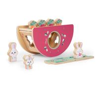 Chicco Collina dei Coniglietti, Gioco in Legno per Bambini, 2+ anni, Ispirato al Metodo Montessori, Playset 2in1 Centro Forme-Incastri e attività di Equilibrio, 3 personaggi, 4 ortaggi, 2 pz puzzle