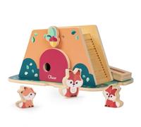 Chicco Gioco Tana delle Volpi, Gioco in Legno, Playset con Casetta e 3 simpatici personaggi, Leggeri e facili da afferrare, Metodo Montessori, Gioco educativo e sensoriale per bambini, 2 Anni +