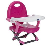 Chicco Pocket Snack Rialzo Sedia per Bambini 6 Mesi-3 Anni (15 kg), Seggiolino Pappa Alzasedia da Tavolo Portatile e Regolabile, Seggiolone Da Viaggio Chiusura Compatta, Rosa