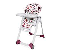 Chicco Polly Progres5 Seggiolone Pappa Regolabile per Bambini 0 Mesi - 3 Anni (15 kg), Trasformabile in Rialzo Sedia Bambini, Reclinabile a Sdraietta, con 4 Ruote e Chiusura Compatta - Cherry
