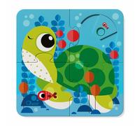 Chicco Puzzle Interattivo per Bambini da 1 Anno, Set 4 Puzzle da 4 Pezzi Metodo Montessori, Coordinazione Occhio-Mano e Motricità Fine con Punti Interattivi e Scoperte a Sorpresa, 16 pz