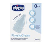 Chicco Ricambi Morbidi per Aspiratore Nasale Physioclean, 0m+, Bianco, 10 pz