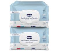 Chicco Salviette multiuso per neonati con placca senza alcool, profumate per pelli sensibili, confezione multipla da 864 salviette, 12 confezioni da 72 panni