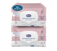 Chicco Salviette Neonato Megapack da 864 Salviette, Delicate Detergenti Multiuso Con Clip, Senza Alcool, Adatte per Pelli Sensibili, 12 Confezioni da 72 Salviettine