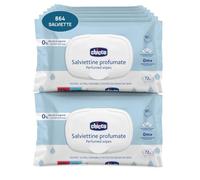 Chicco Salviette Neonato Megapack da 864 Salviette, Detergenti Multiuso Con Clip, Senza Alcool, Profumate, Adatte per Pelli Sensibili, con flip 2024, 12 Confezioni da 72 Salviettine