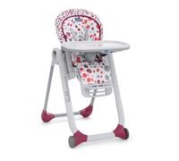 Chicco Polly Progres5 Seggiolone Pappa Regolabile per Bambini 0 Mesi - 3 Anni (15 kg), Trasformabile in Rialzo Sedia Bambini, Reclinabile a Sdraietta, con 4 Ruote e Chiusura Compatta - Cherry