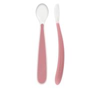 Chicco Set 2 Cucchiai in Silicone Morbido 6m+, Cucchiaio Svezzamento con Punta Flessibile Salva-Gengive, Manico Lungo Ergonomico e Design Igienico, Senza BPA, Confezione da 2 Pezzi