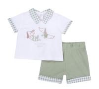 CHICCO SET 2 PZ T.SHIRT+PANTALONI CO ART. 073843 COLORE VERDE CHIARO BAMBINO