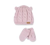 Chicco Set Cappellino E Guanti In Tricot Di Cotone, Invernale, Design In Italy, Unisex - Bimbi 0-24, Rosa, 1-3 mesi