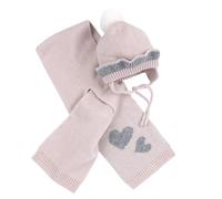 Chicco, Set composto da cappello con sciarpa in maglia misto lana per neonata, Rosa (9 mesi)