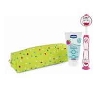 Chicco Set Dentale 3-6 Anni Spazzolino Rosa + Dentifricio Gusto Fragola 50ml