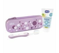 Chicco Set dentale rosa 6m+ - Kit igiene orale per primi denti, dentifricio 50ml e spazzolino