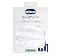 Chicco Set di Lenzuola in Fibra di Bambù, 1 Lenzuolo Superiore e 1 Lenzuolo con Angoli, Compatibili con Materassi 50x83 cm, Fantasia con Foglioline, Realizzate in Fibra di Bambù