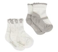 Chicco, Set due paia calzini bambina (IT, Età, 6 mesi, 9 mesi, Bianco/Beige)
