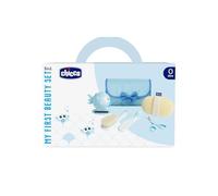 Chicco Set Igiene per la Cura Dei Bambini, Composto da Un Pettine, Una Spazzola Morbida, Termometro, Spugna Naturale e Un Paio di Forbici, Azzurro