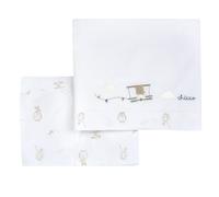 Chicco, Set lenzuola carrozzina (Bianco (Orsetto con aeroplano))