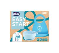 Chicco Set Pappa Easy Start Silicone 6m+ Azzurro