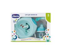 Chicco - Set pappa Piatto e Posate 6m, Azzurro