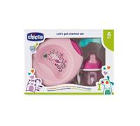Chicco - Set pappa Piatto e Posate 6m, Rosa e Azzurro