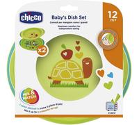 Chicco Set Piatto Fondo e Piano Chicco 12m+, colore verde