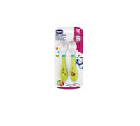 Chicco Set Posate In Acciaio Inox Colore Verde 18M+