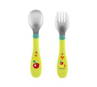Chicco Set Posatine Acciaio Inox Verde 18 Mesi
